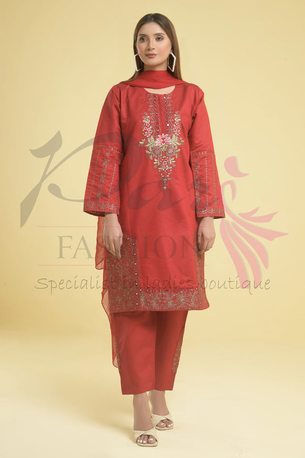 3PC Embroidered Dress