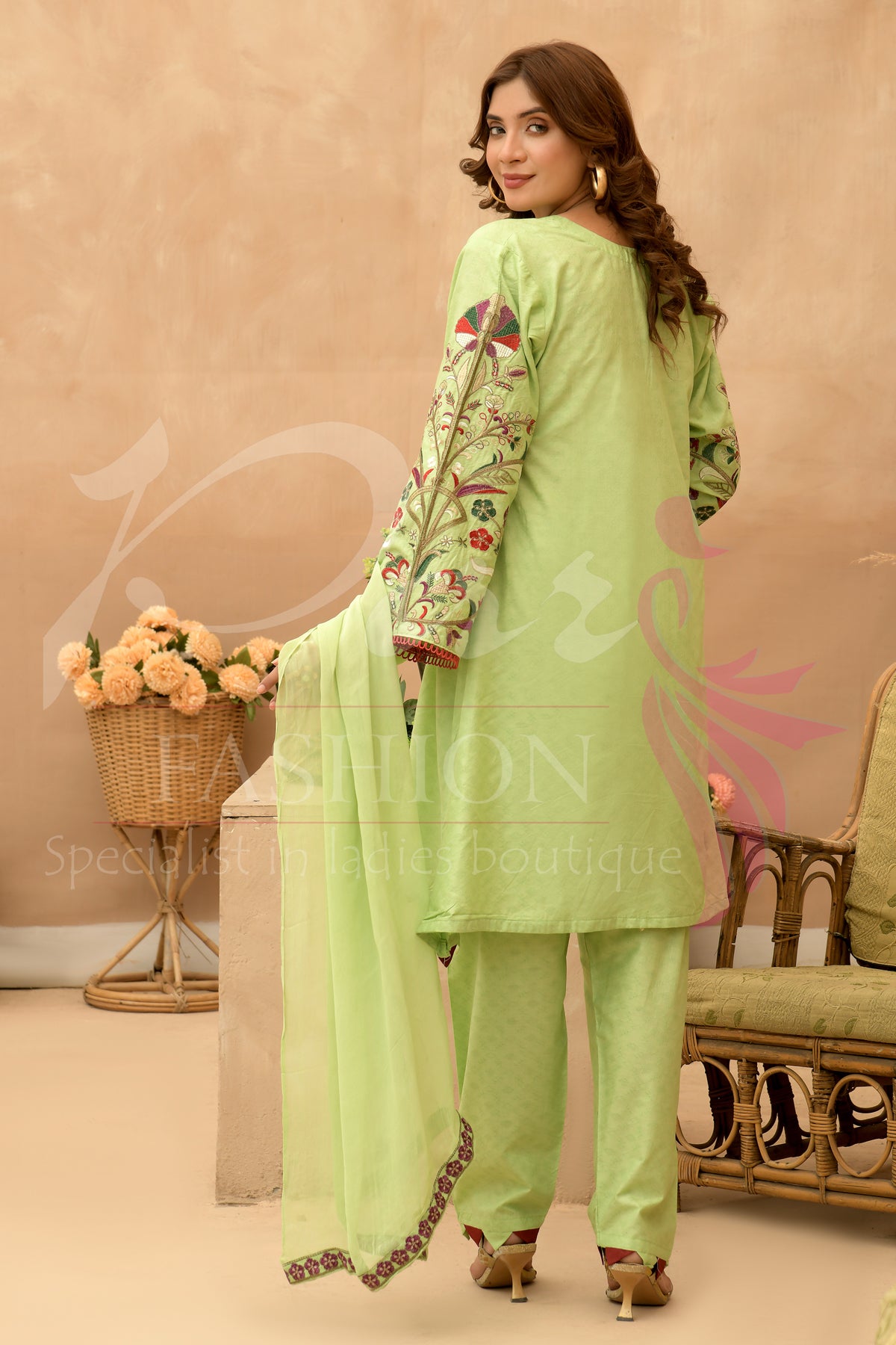 3PC Embroidered Frock