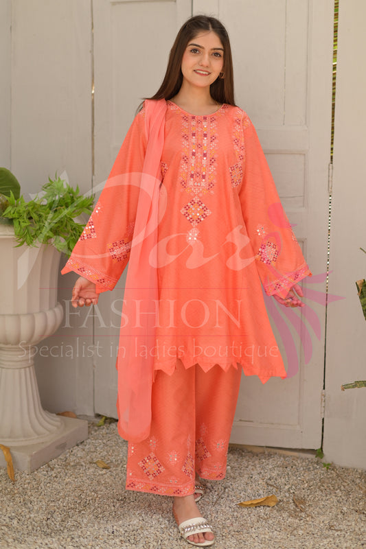 3PC Embroidered Dress
