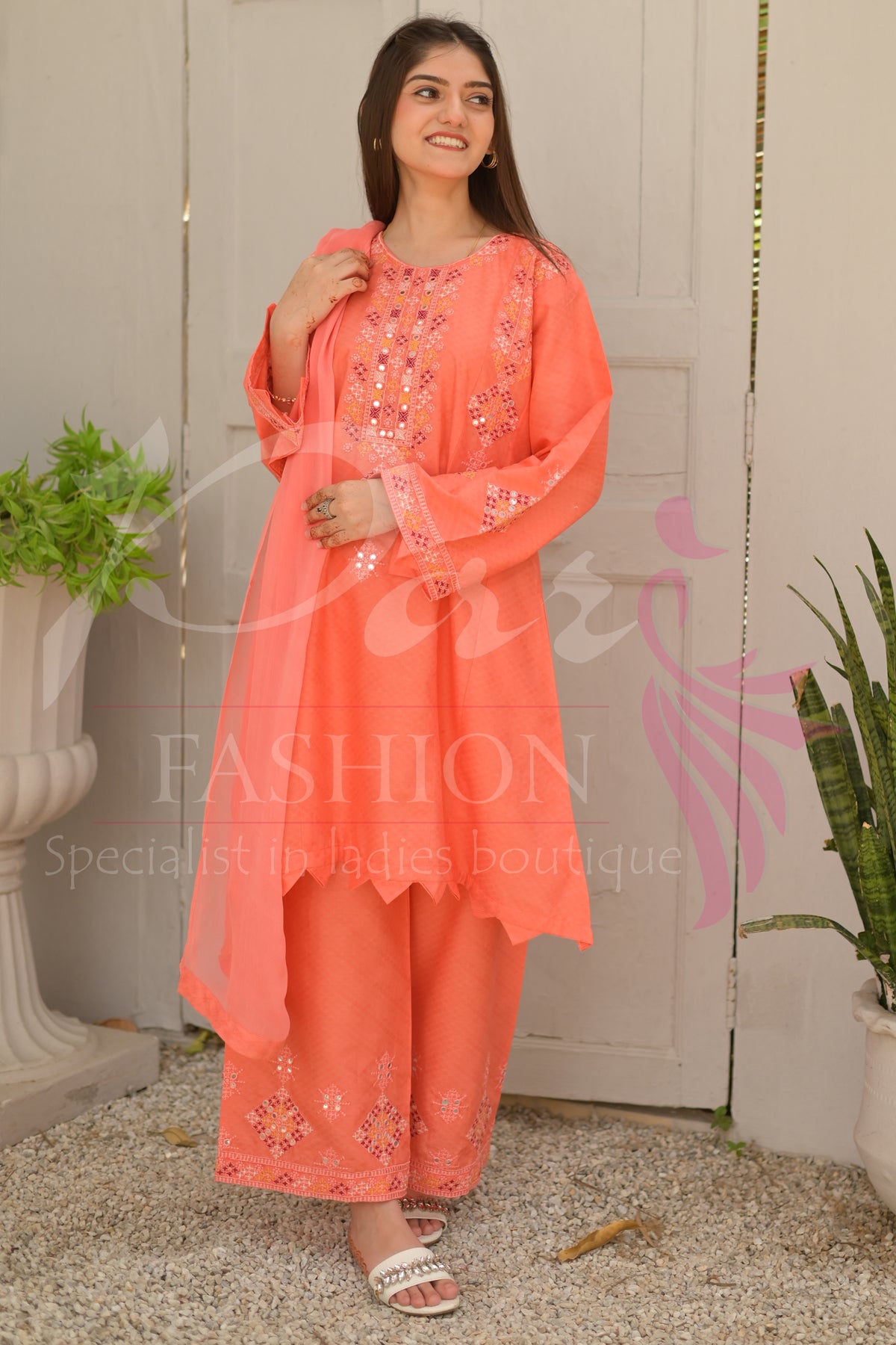 3PC Embroidered Dress