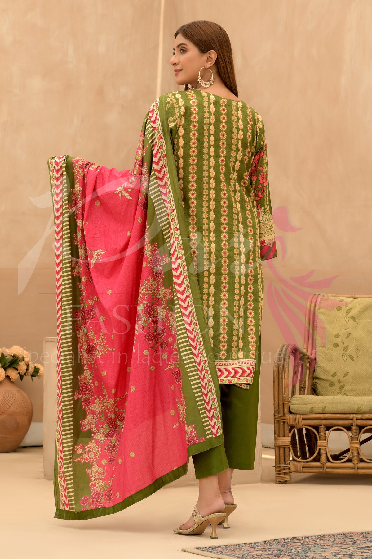 3PC Unstitched EMB Printed Lawn