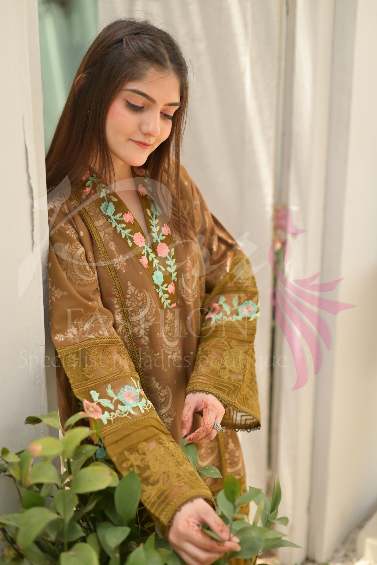 2PC Printed EMD Lawn Dress