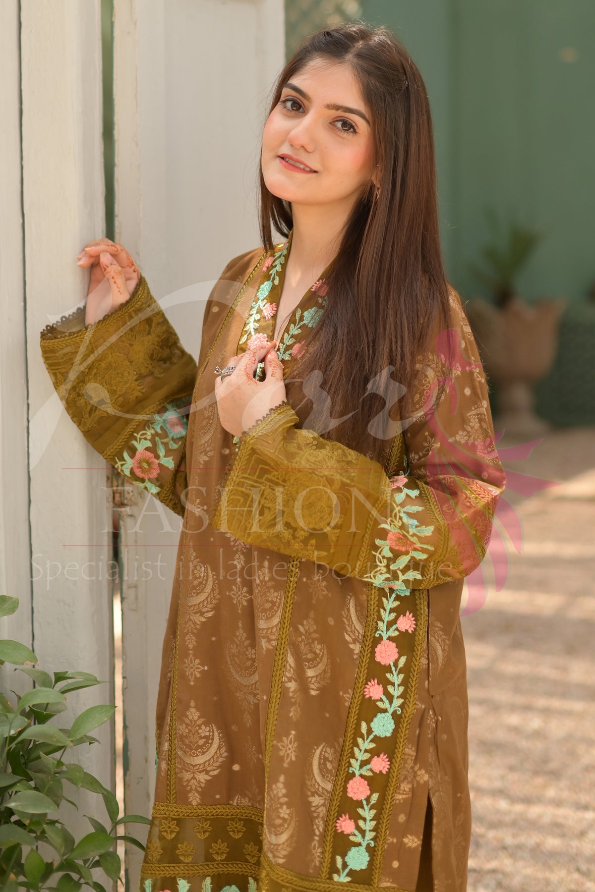 2PC Printed EMD Lawn Dress