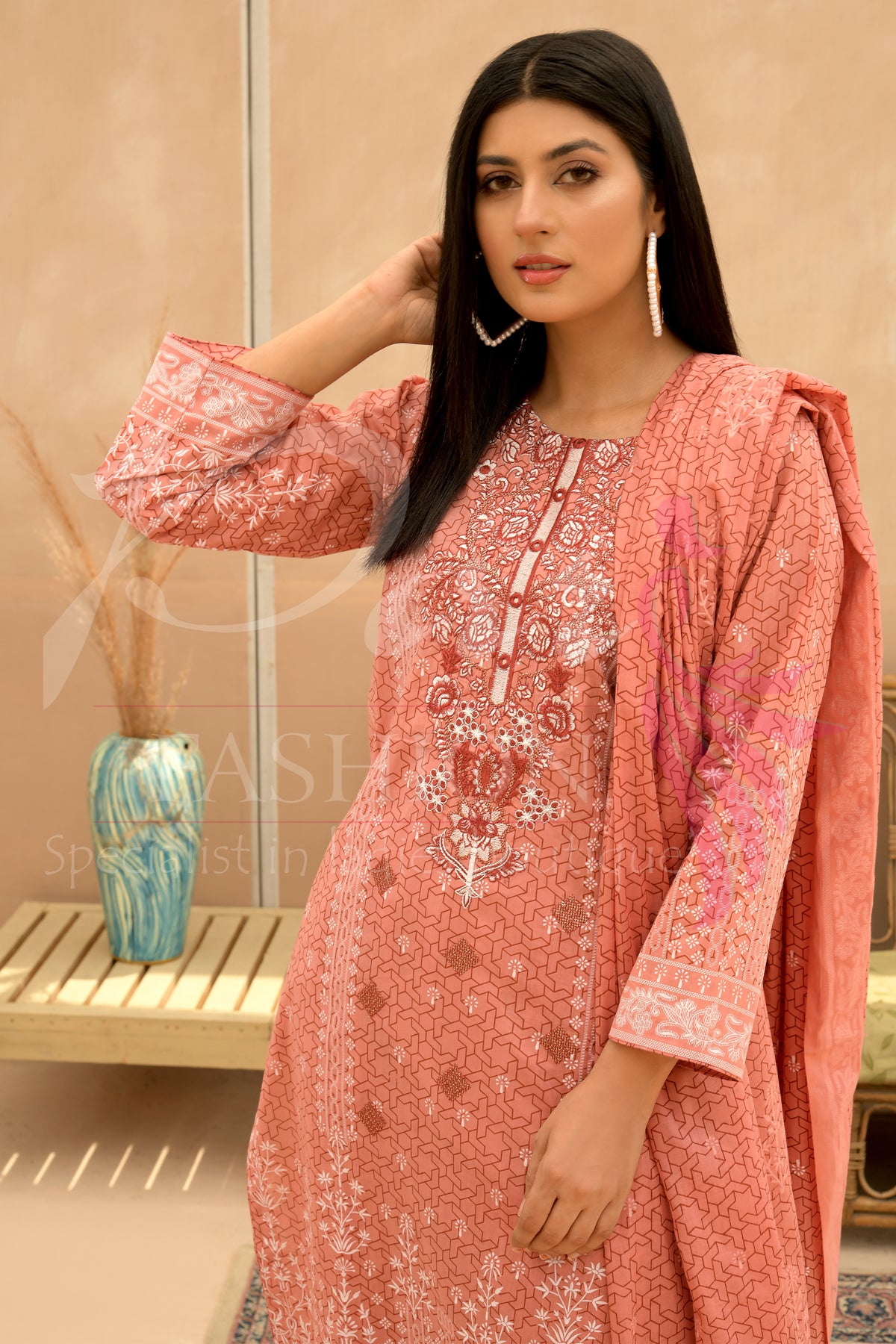 3PC Unstitched EMB Printed Lawn