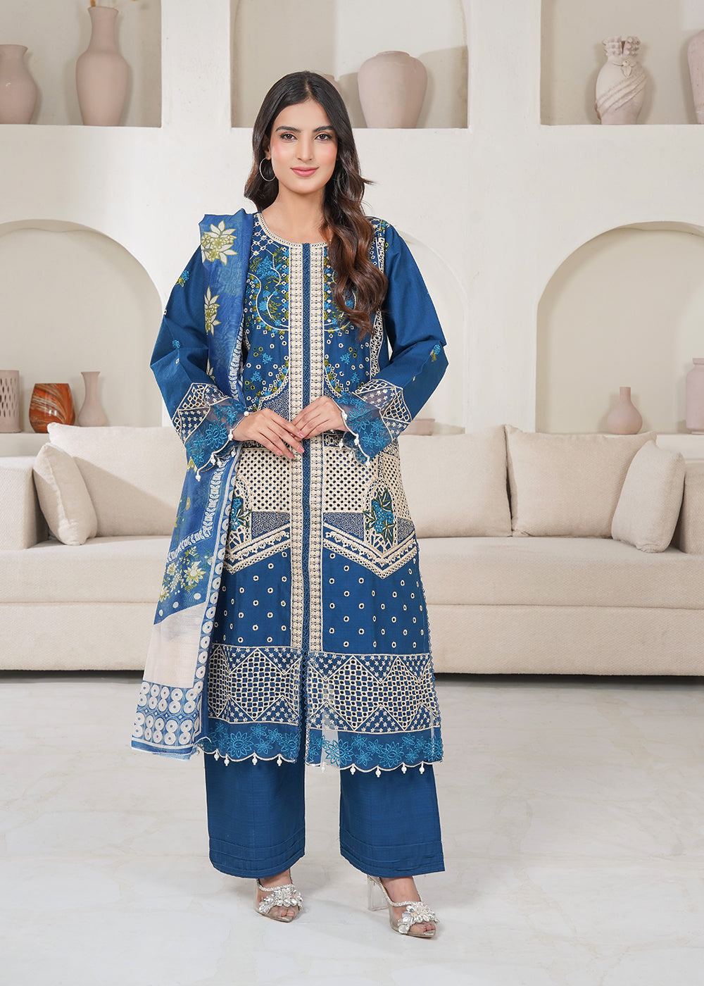 Blue Breeze Embroidered 3pc