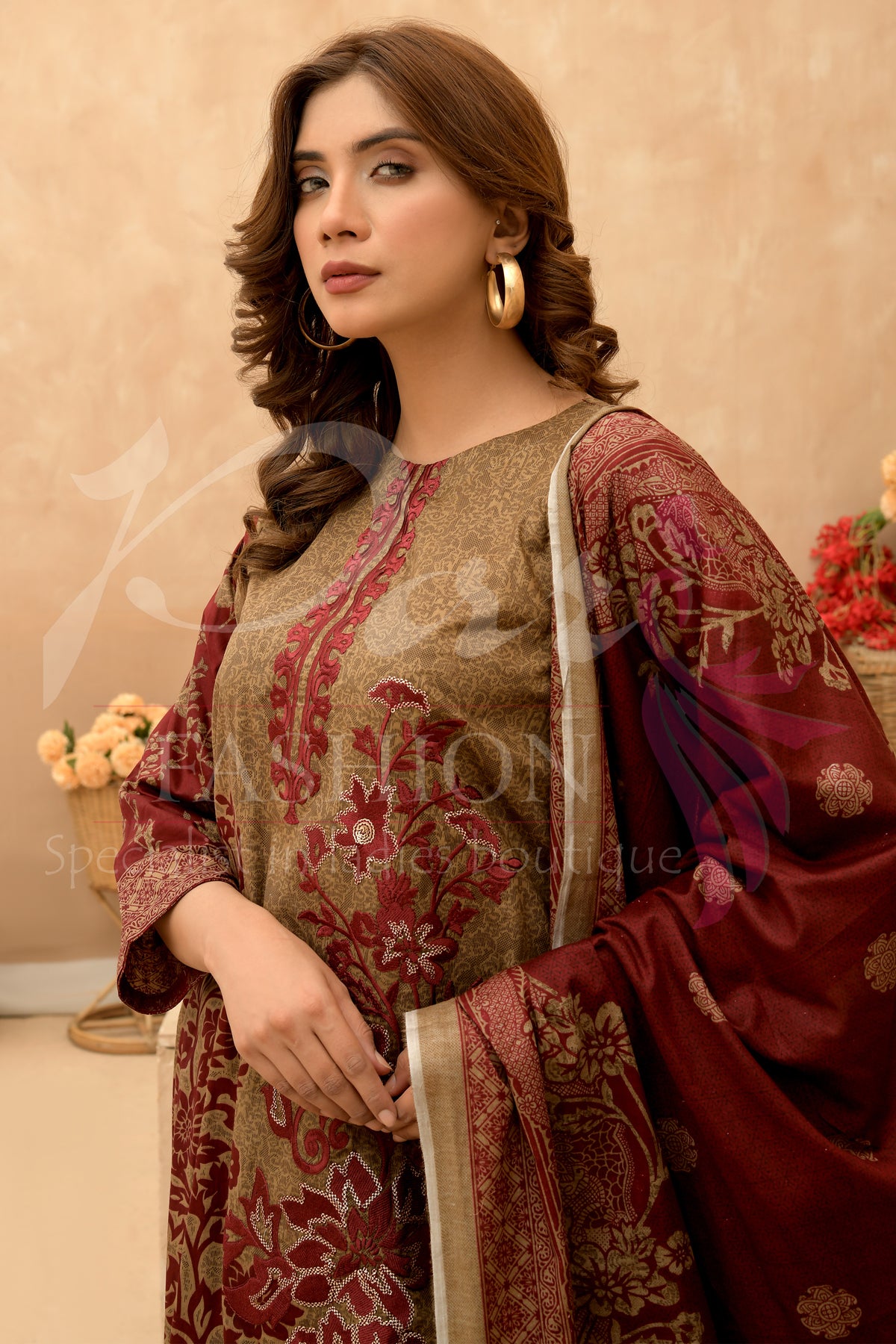 3PC Unstitched EMB Printed Lawn