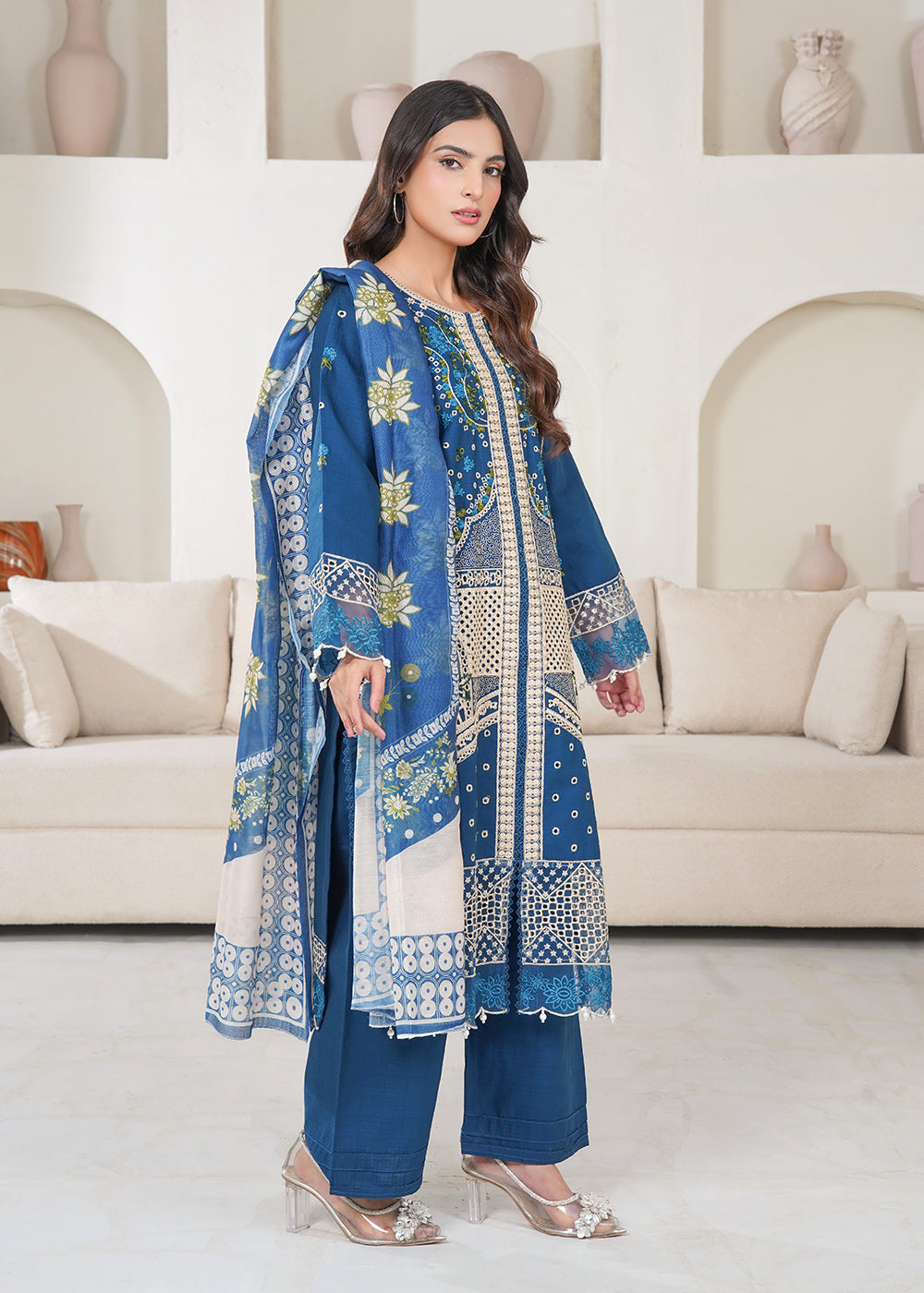 Blue Breeze Embroidered 3pc