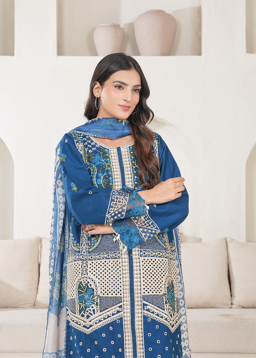 Blue Breeze Embroidered 3pc