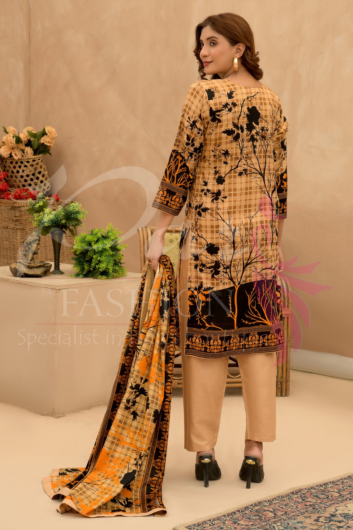 3PC Unstitched EMB Printed Lawn