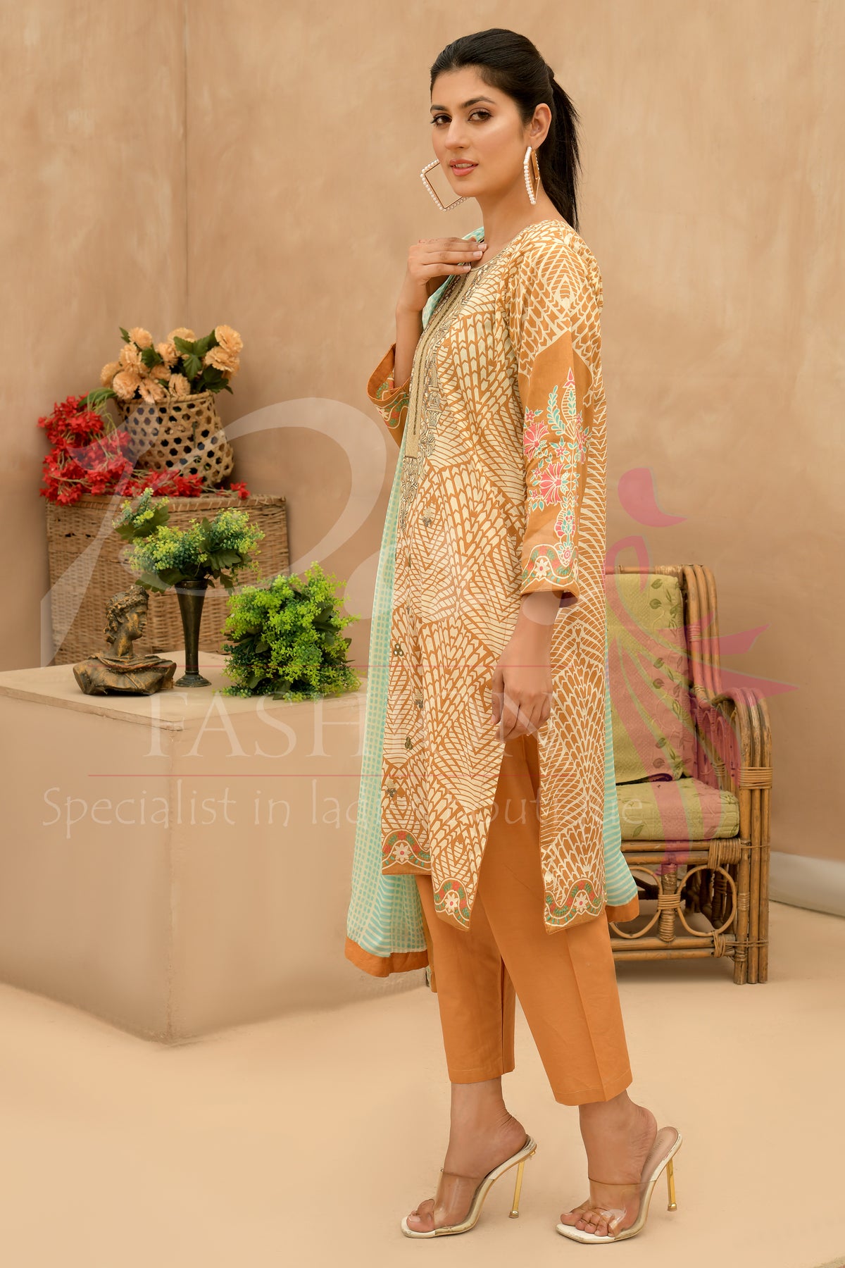 3PC Unstitched EMB Printed Lawn