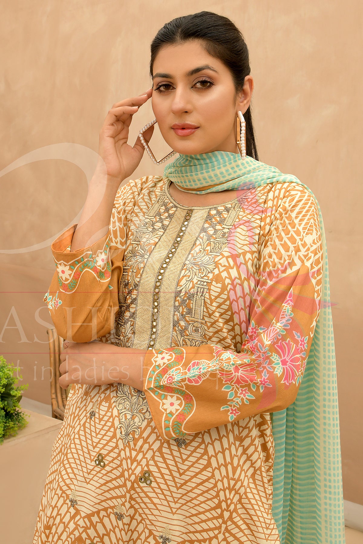 3PC Unstitched EMB Printed Lawn