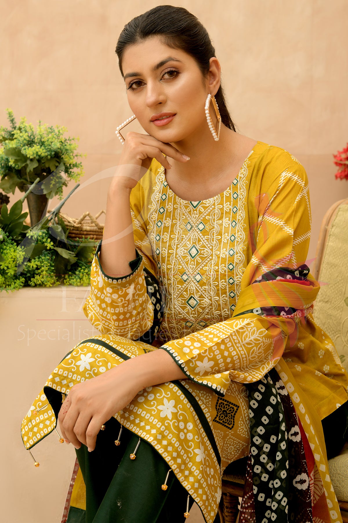 3PC Unstitched EMB Printed Lawn