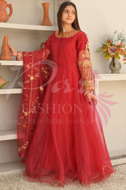 3PC Embroidered Maxi