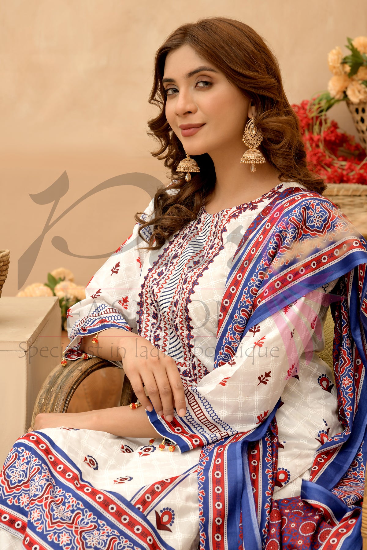 3PC Unstitched EMB Printed Lawn