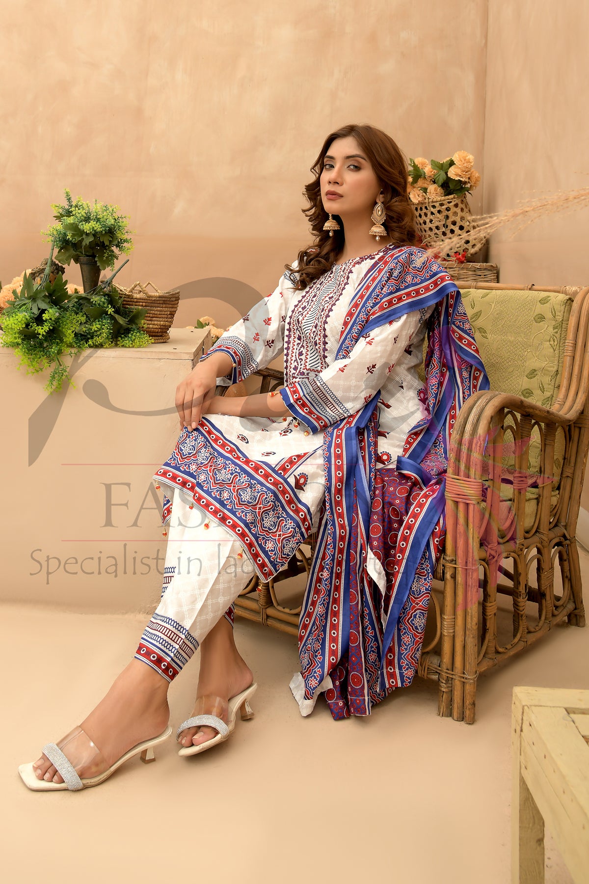 3PC Unstitched EMB Printed Lawn