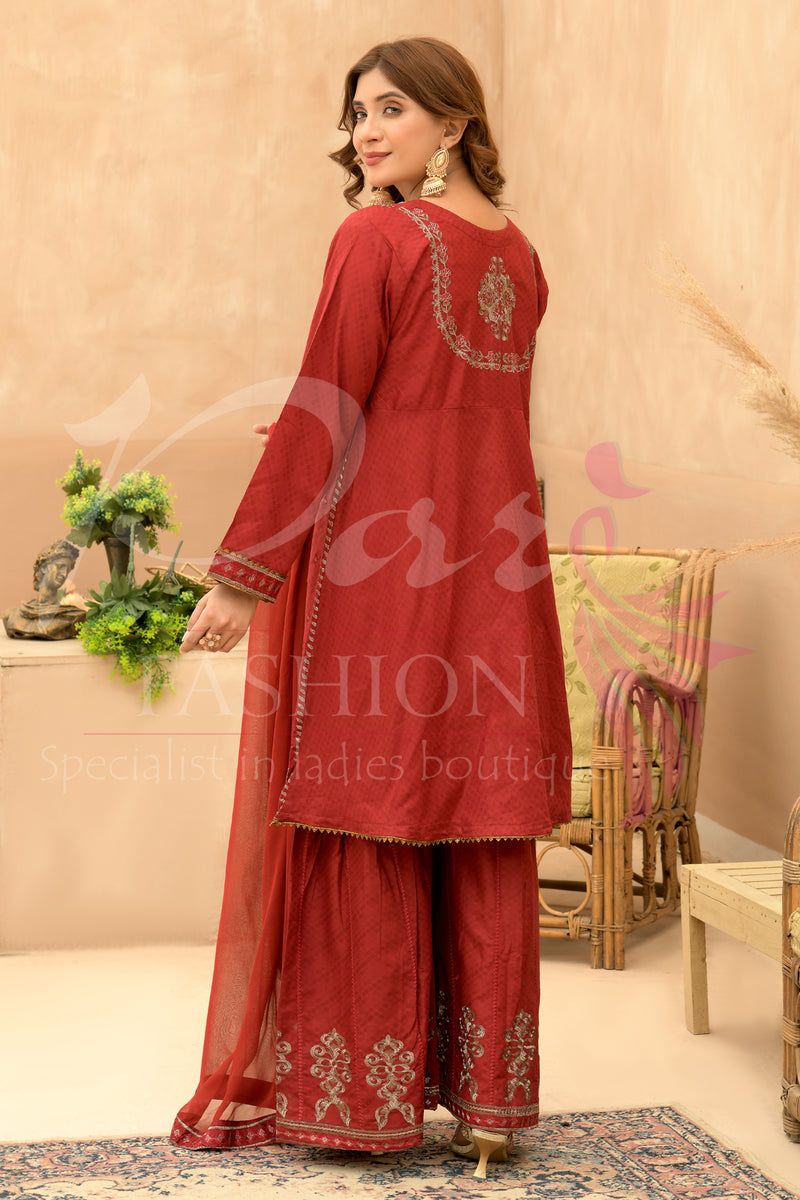 3PC Embroidered Dress