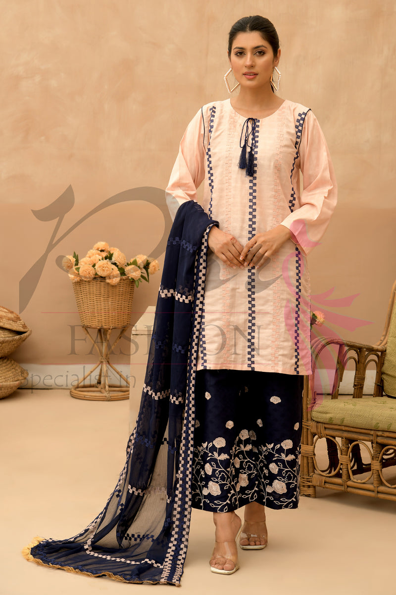 3PC Embroidered Frock