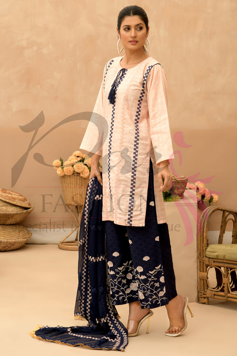 3PC Embroidered Frock