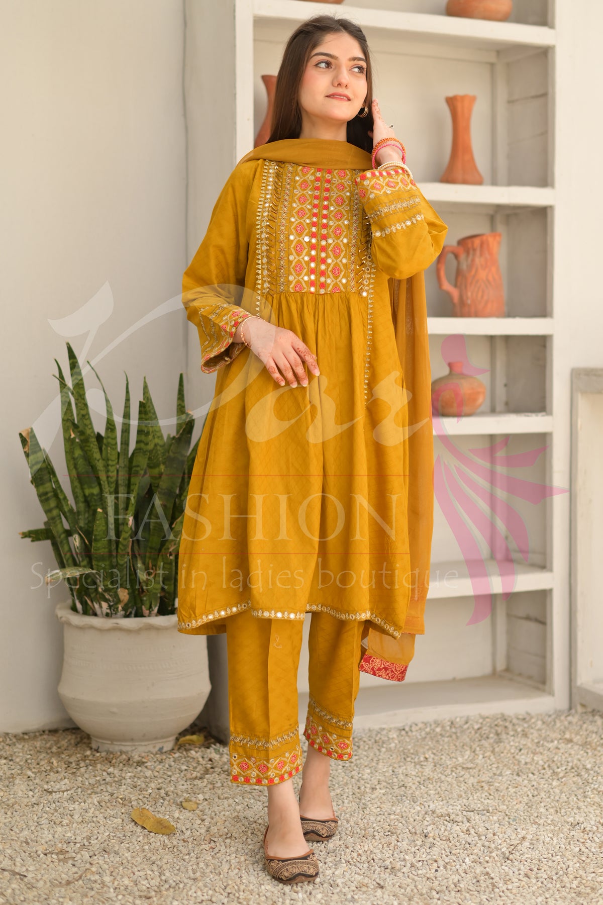 3PC Embroidered Frock
