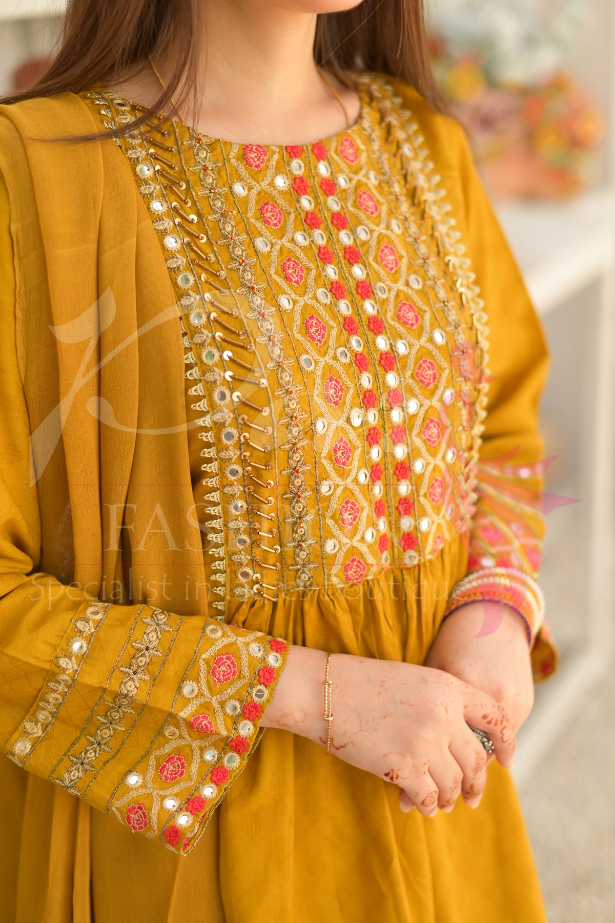 3PC Embroidered Frock