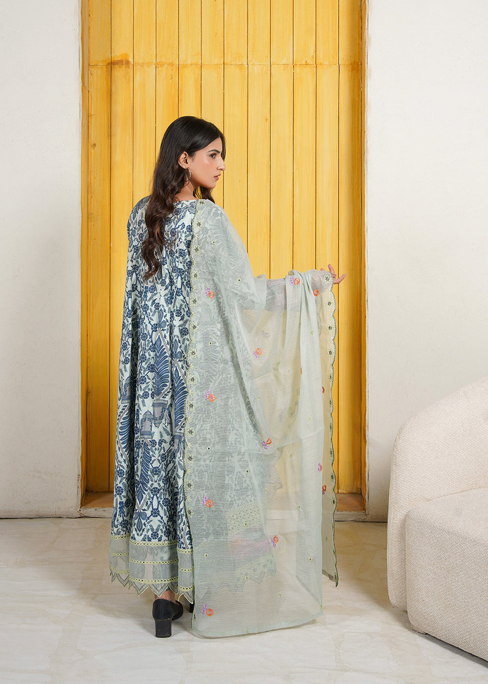 Aqua Garden Frock 3pc