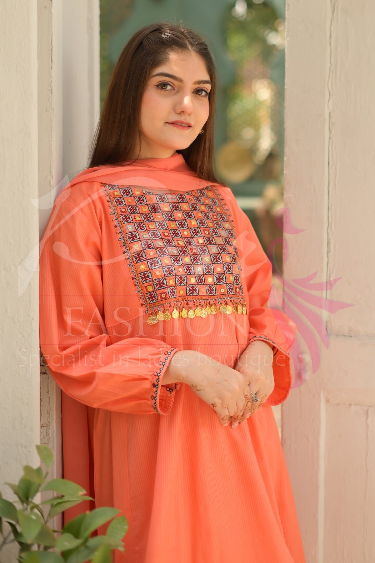 3PC Embroidered Frock