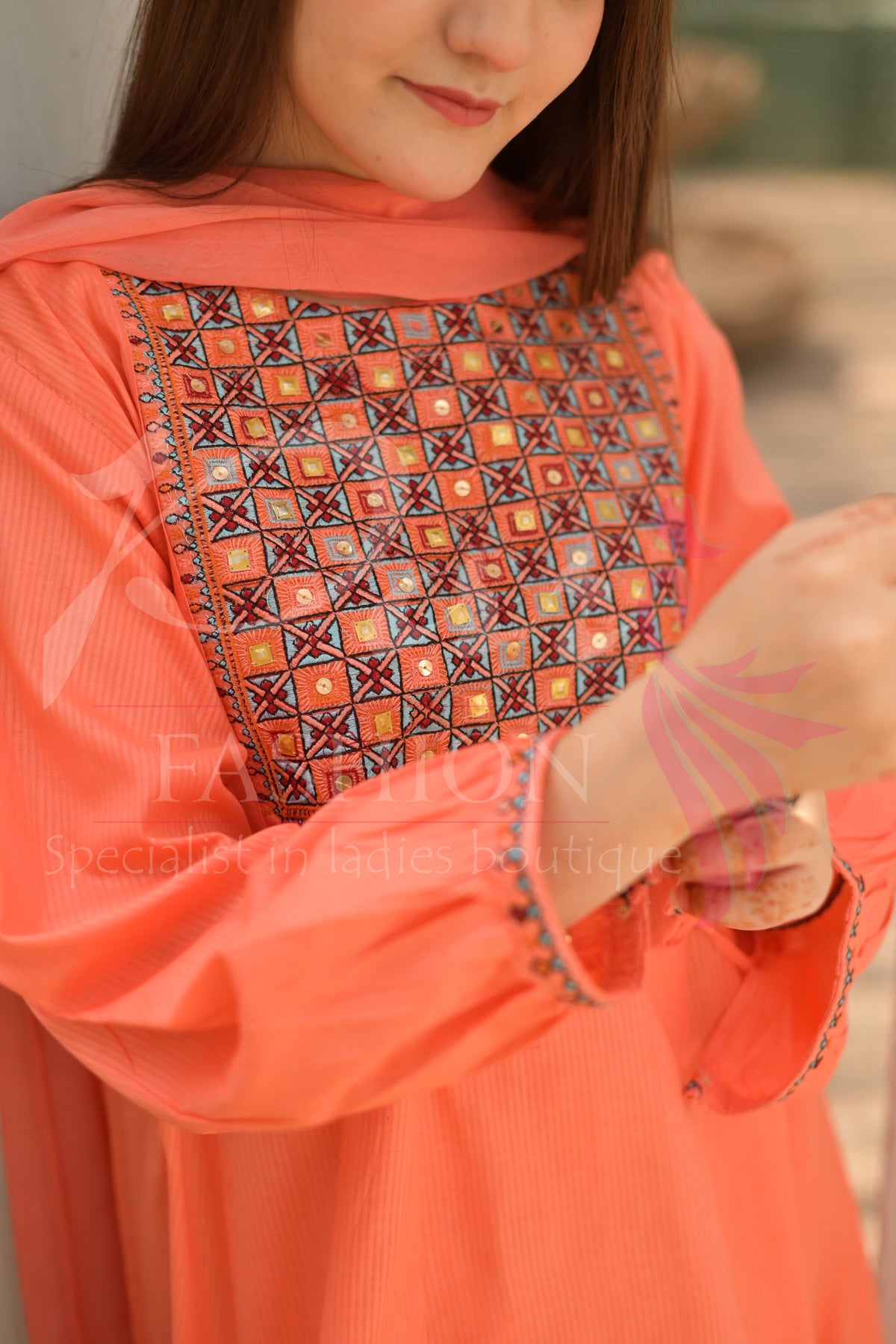 3PC Embroidered Frock