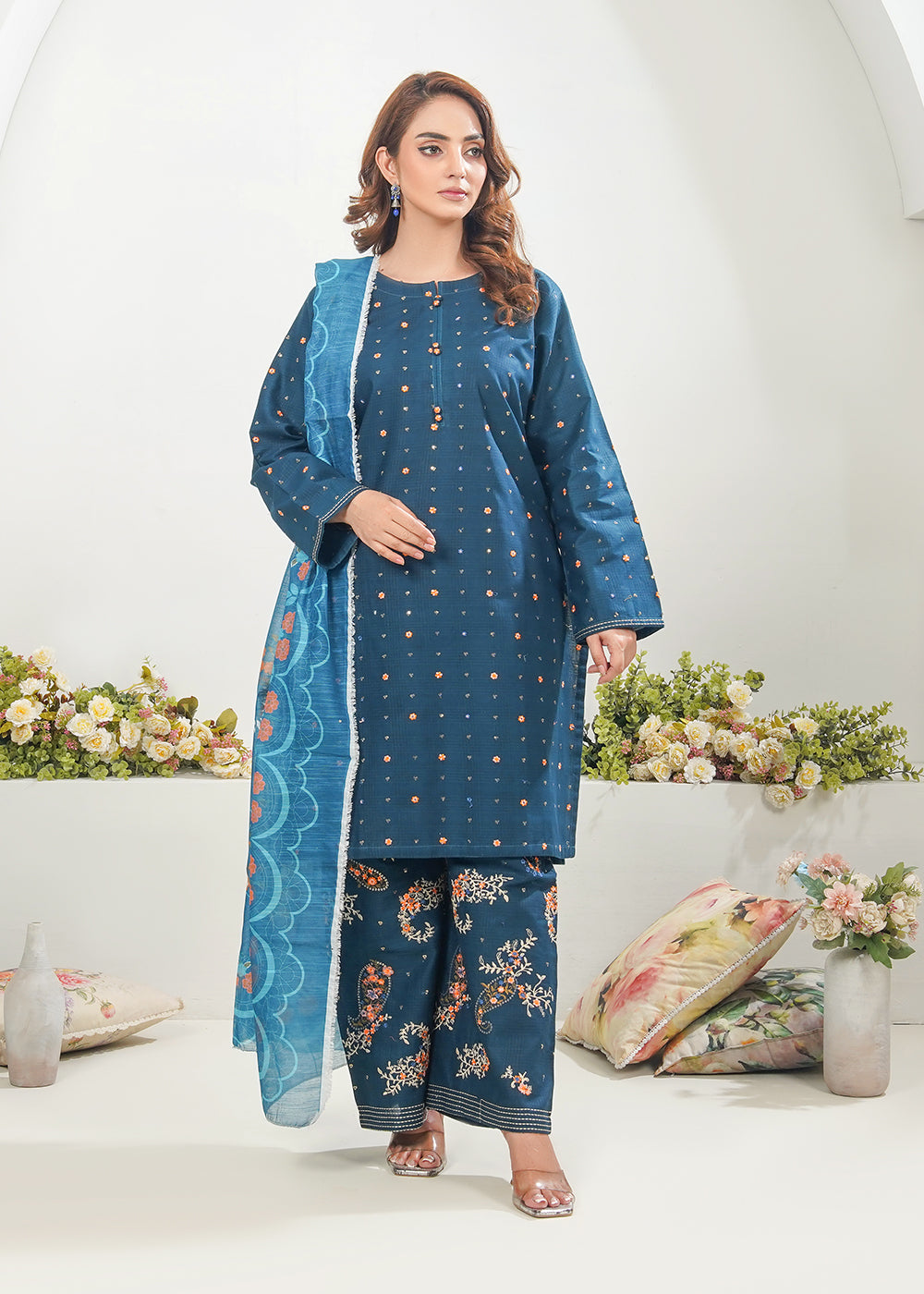 Midnight Bloom Embroidered Suit