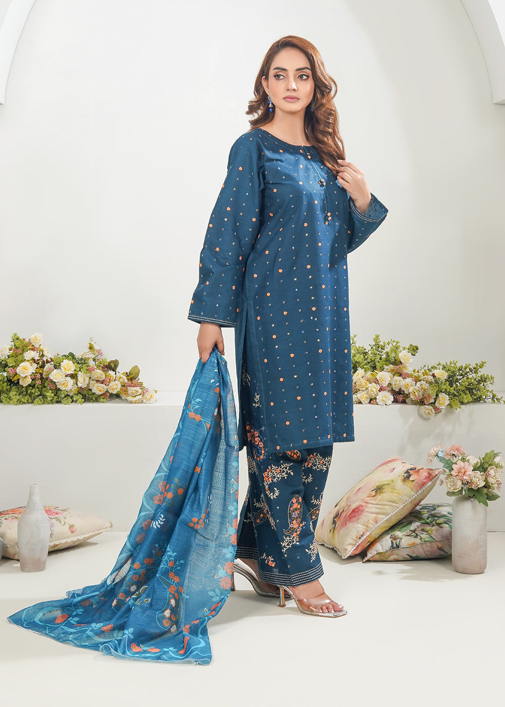 Midnight Bloom Embroidered Suit