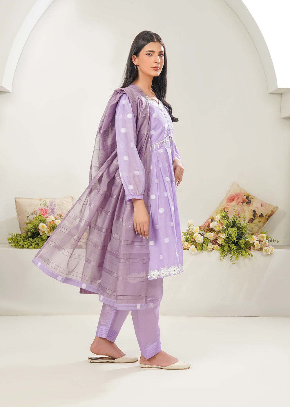 Lilac Charm Frock set 3PC