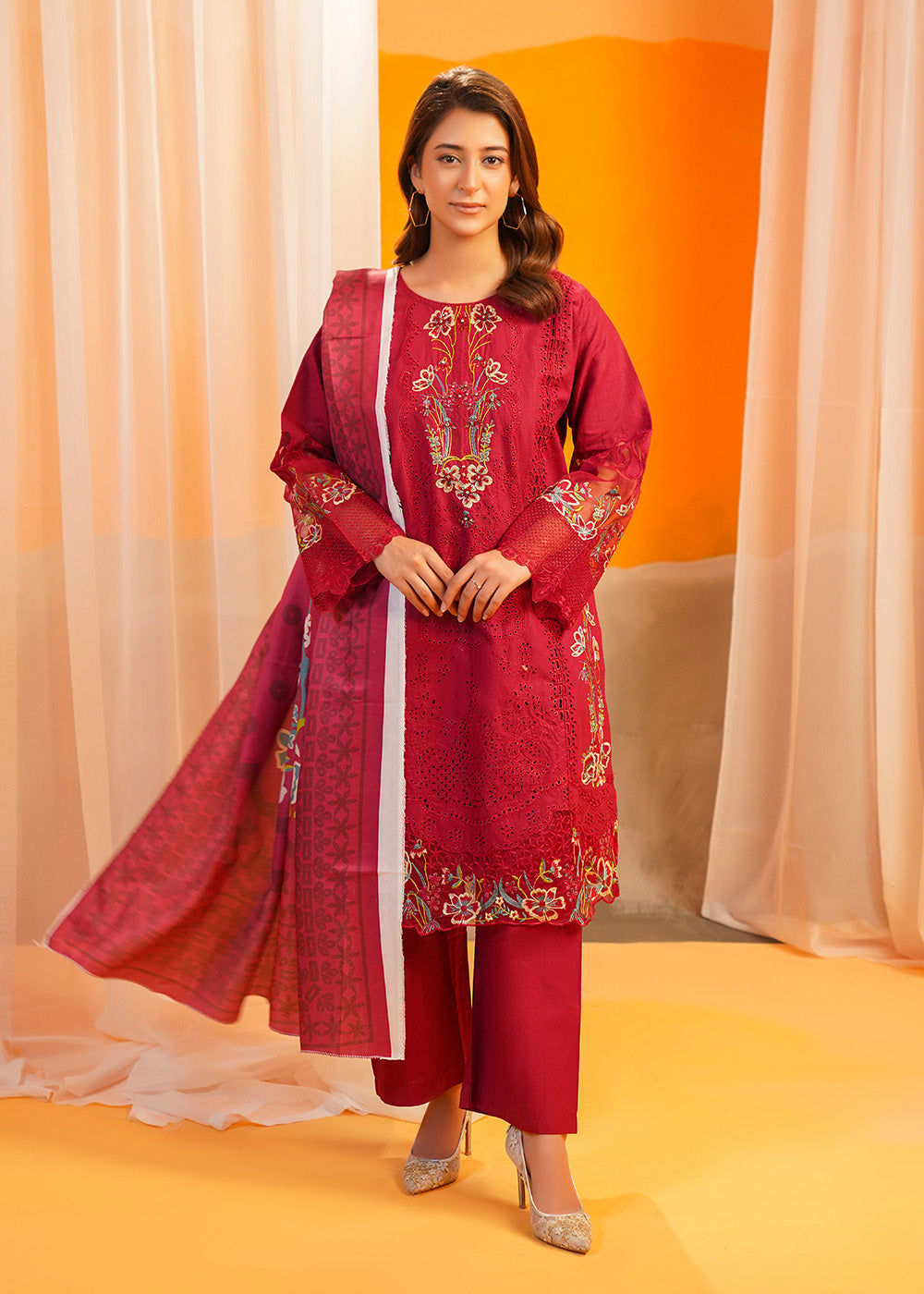 Ruby Charm Embroidered Set