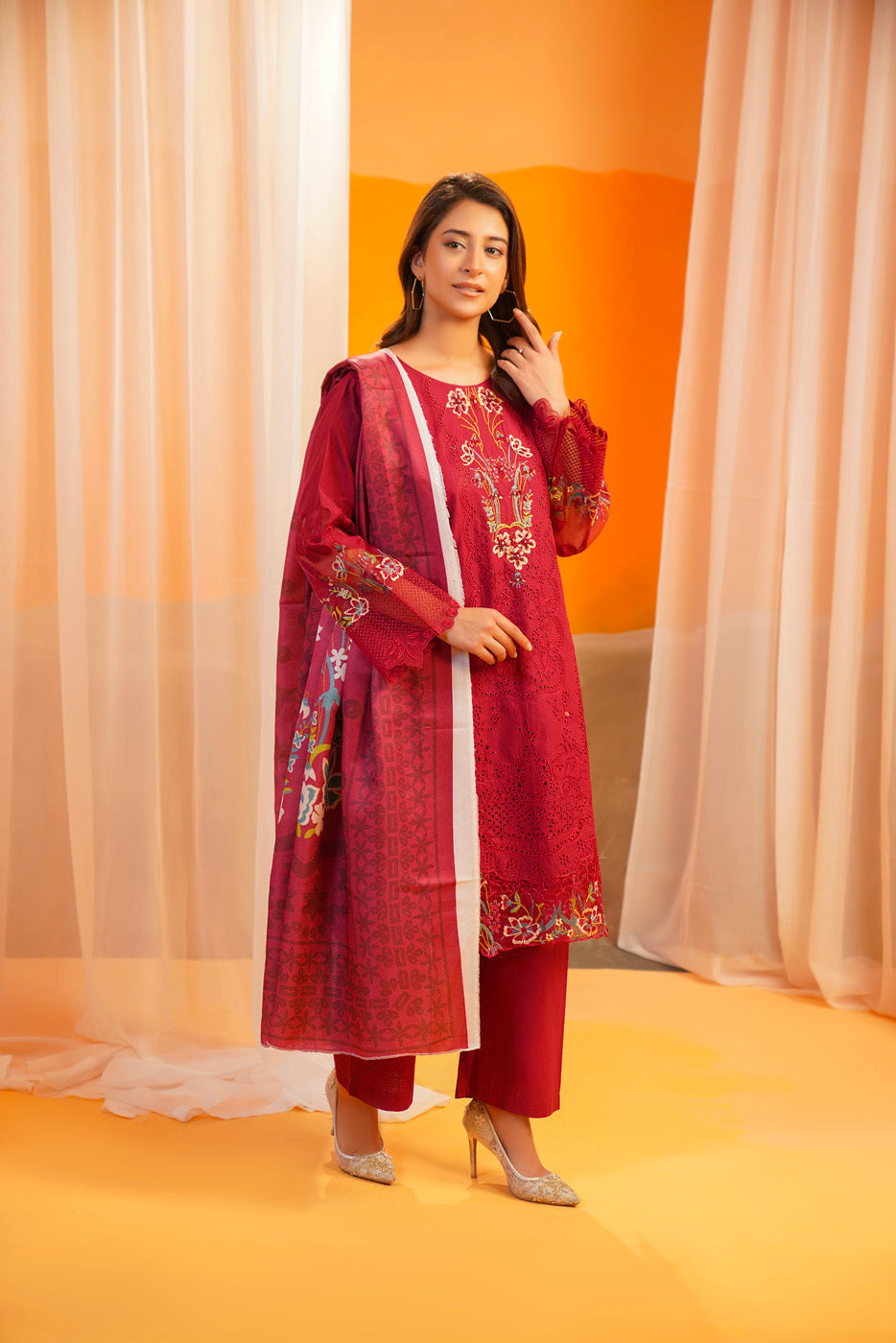 Ruby Charm Embroidered Set