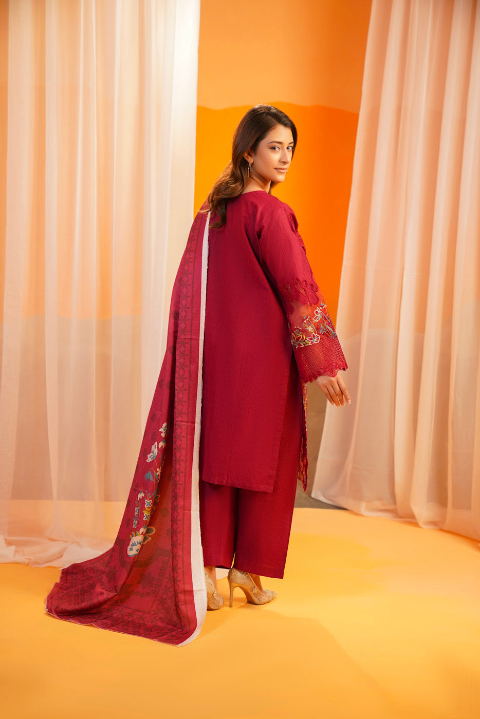 Ruby Charm Embroidered Set