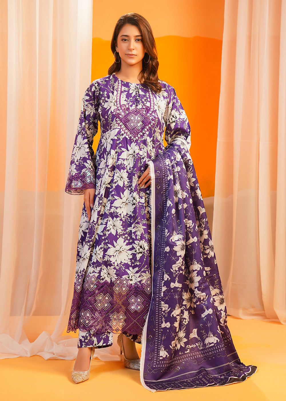 Purple Bloom Maxi Set