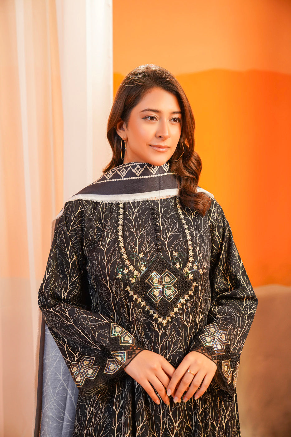 Monochrome Bloom Maxi Set