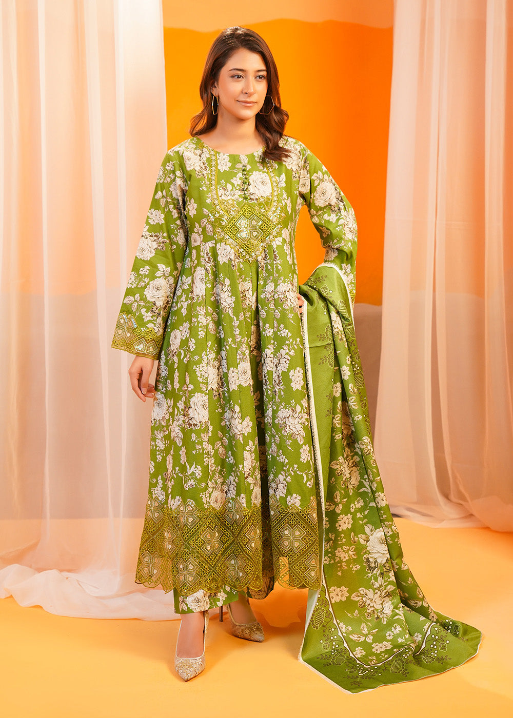 Olive Bloom Maxi Set