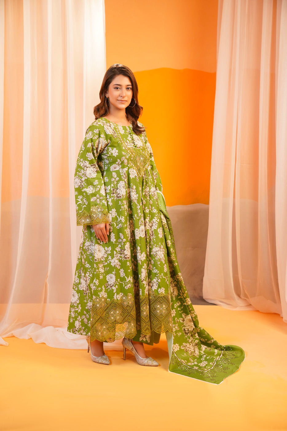 Olive Bloom Maxi Set