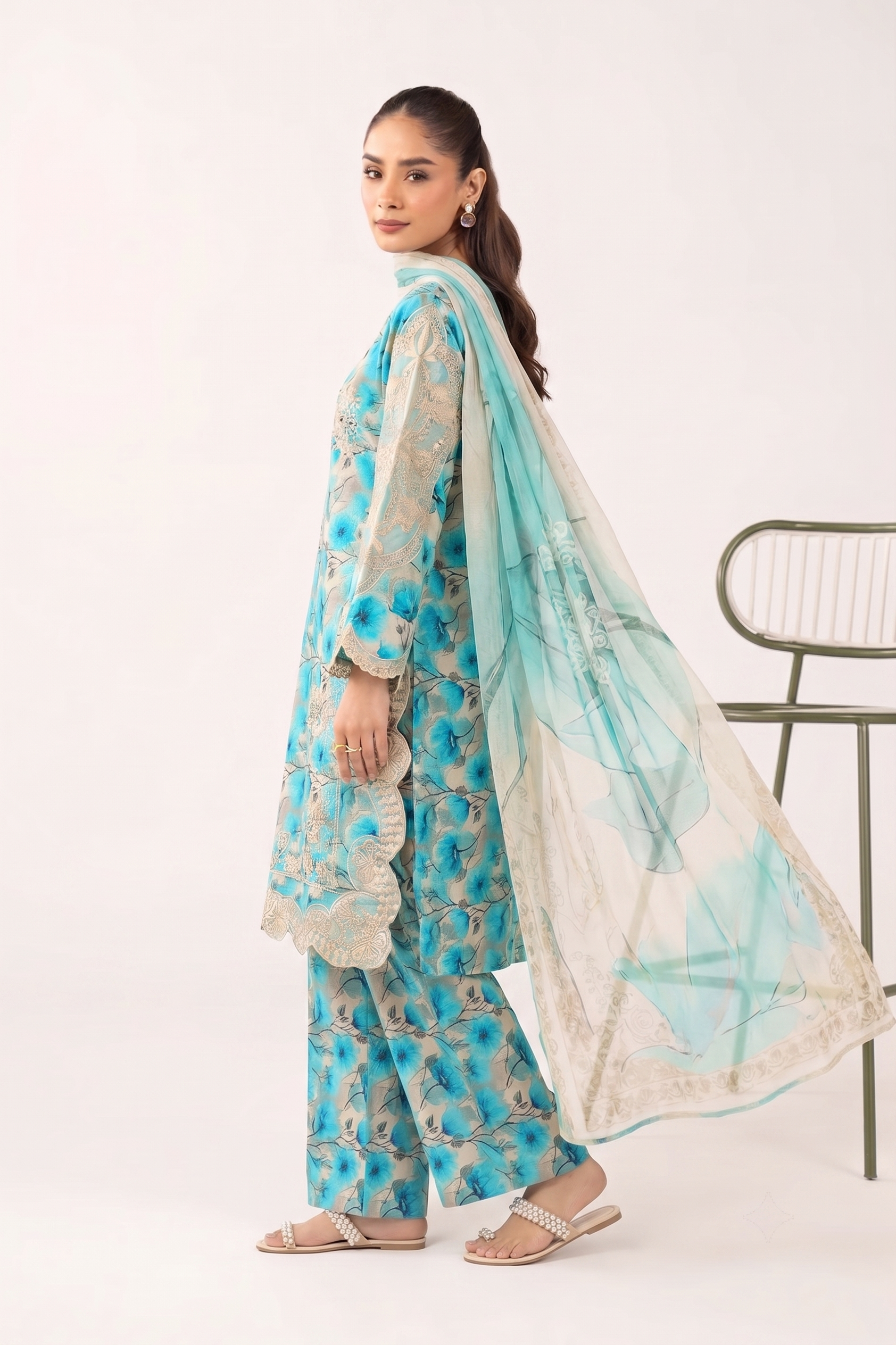 Turquoise Bloom 3PC