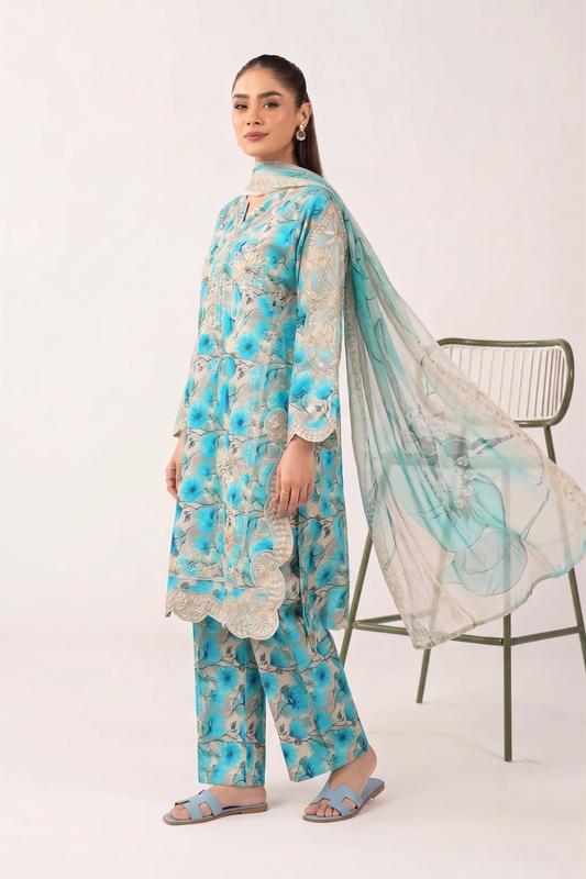 Turquoise Bloom 3PC