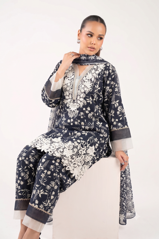 Midnight Ivory Farshi 3PC