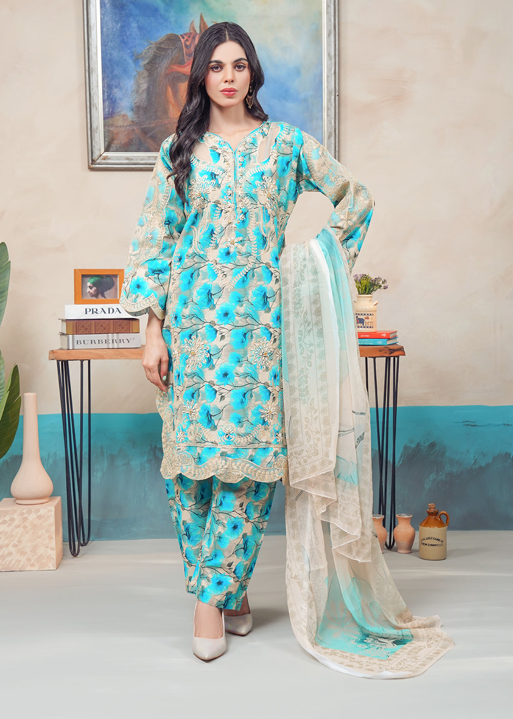 Turquoise Bloom 3PC