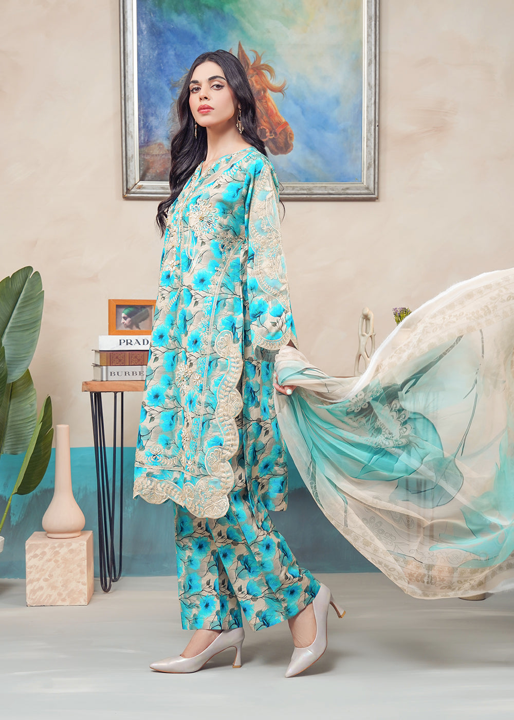 Turquoise Bloom 3PC