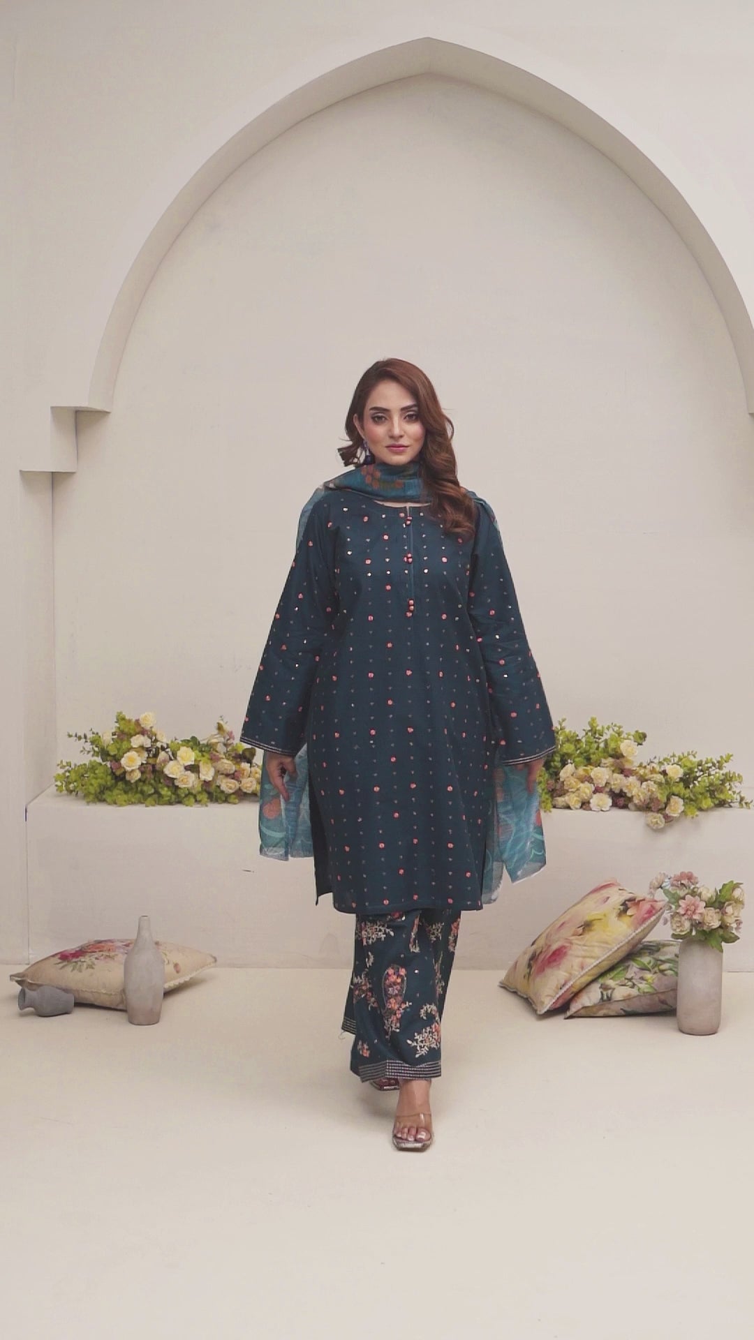 Midnight Bloom Embroidered Suit