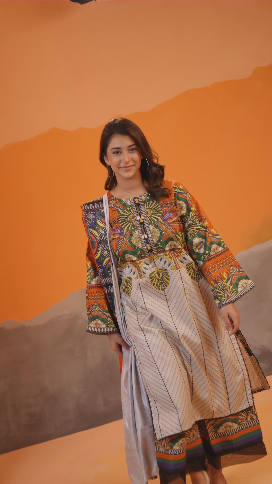 Ethnic Printed Khaddar Set