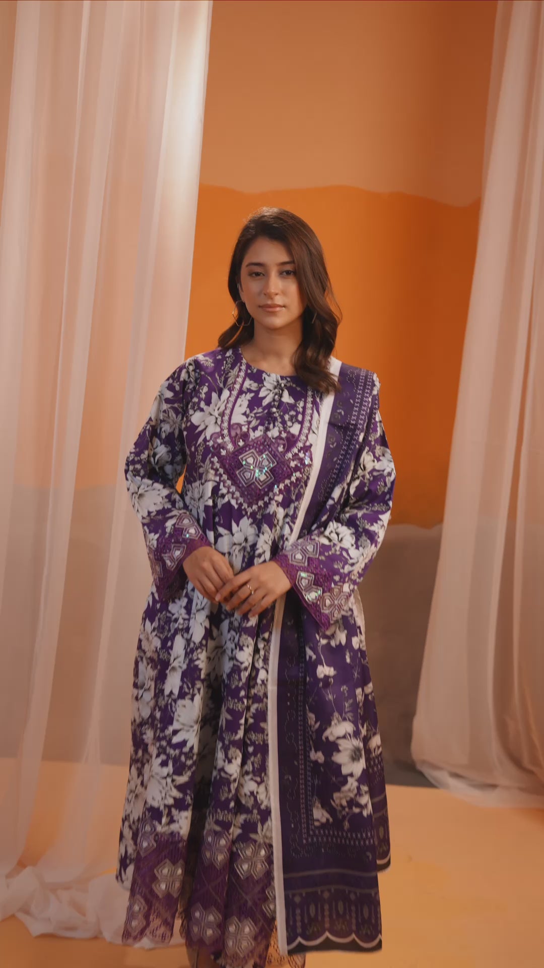 Purple Bloom Maxi Set