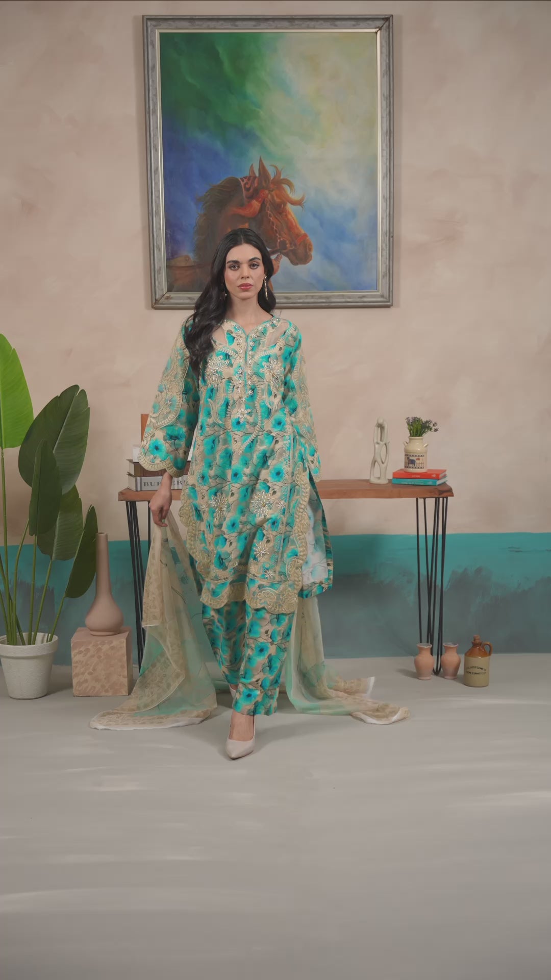 Turquoise Bloom 3PC