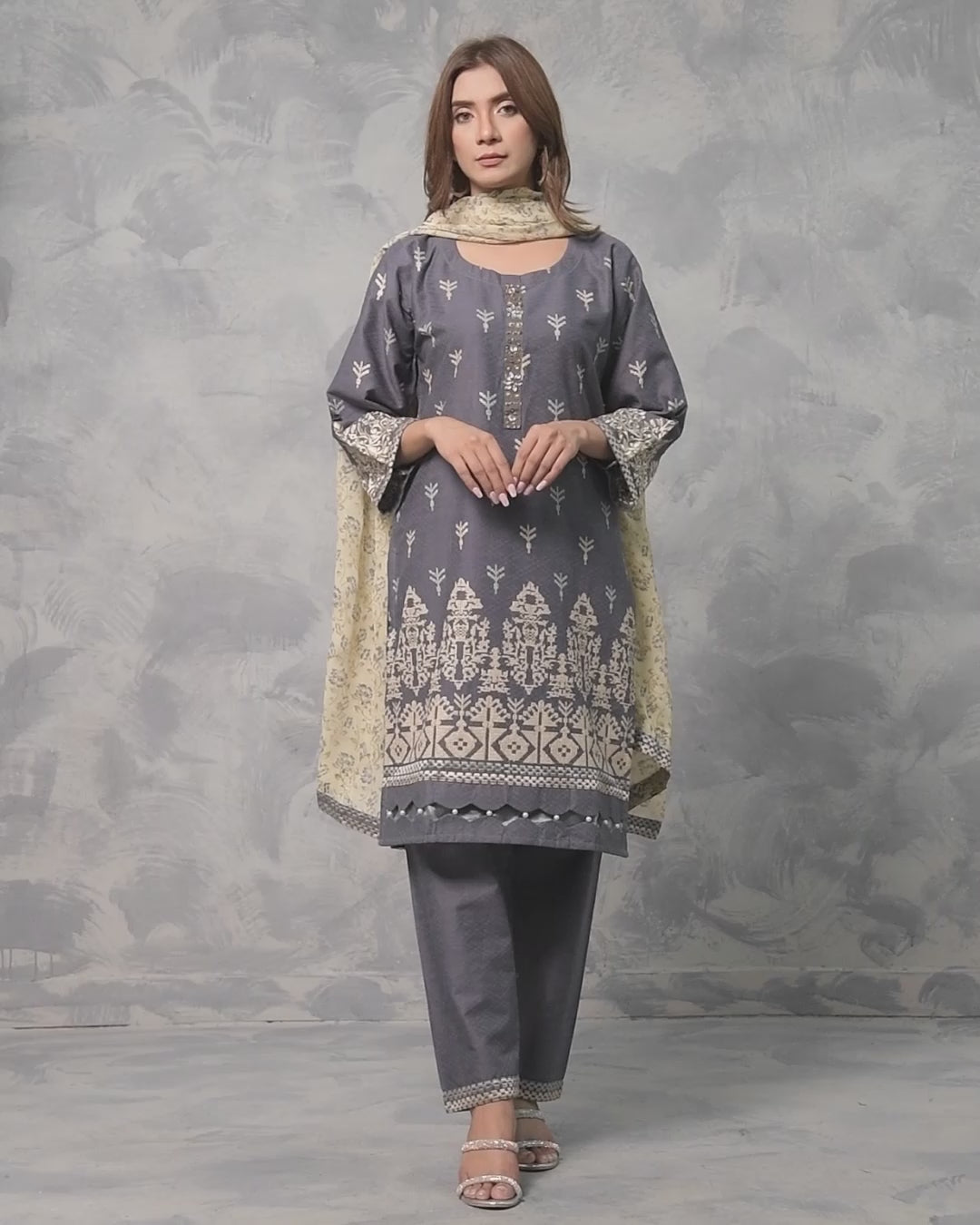 3PC Embroidered Dress