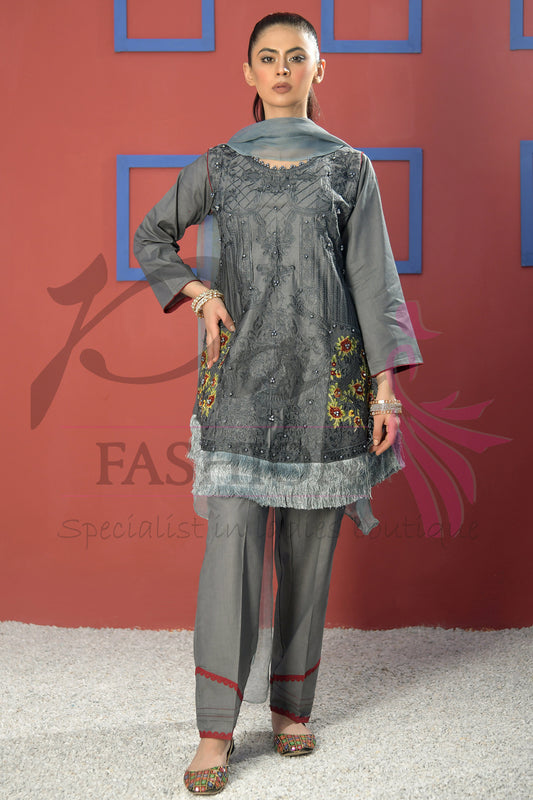 3pc Embroidered suit
