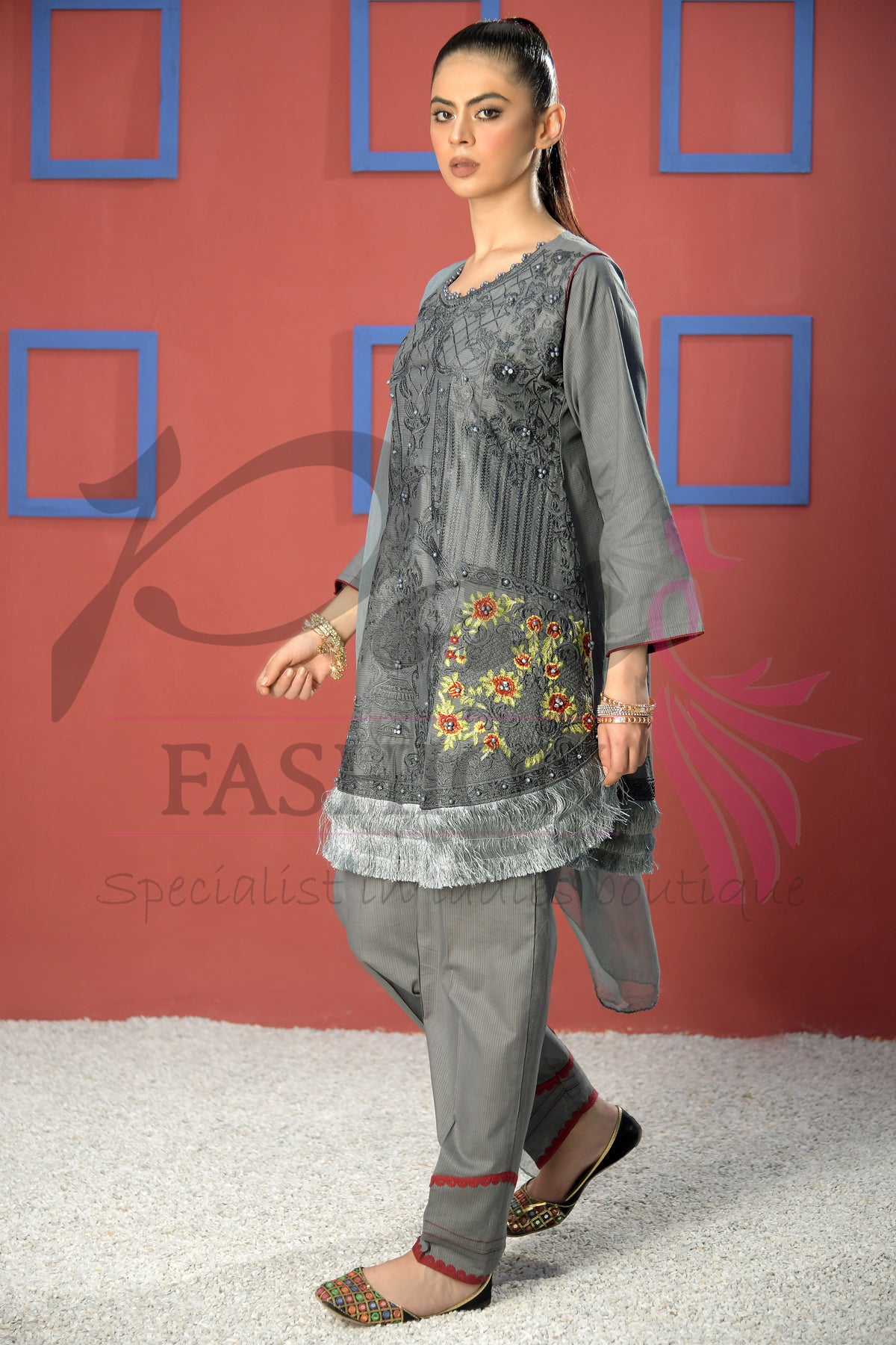 3pc Embroidered suit