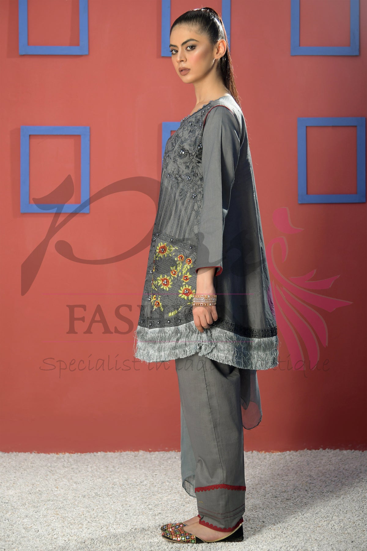 3pc Embroidered suit